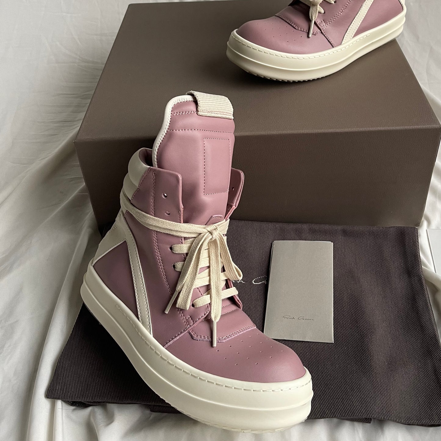 Rick Owens Geobasket Leather High-Top Sneakers