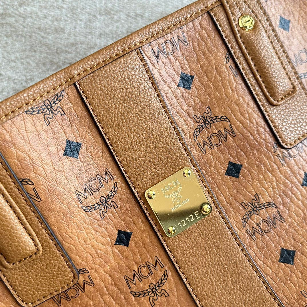 MCM Visetos Medium Shopper Tote Bag