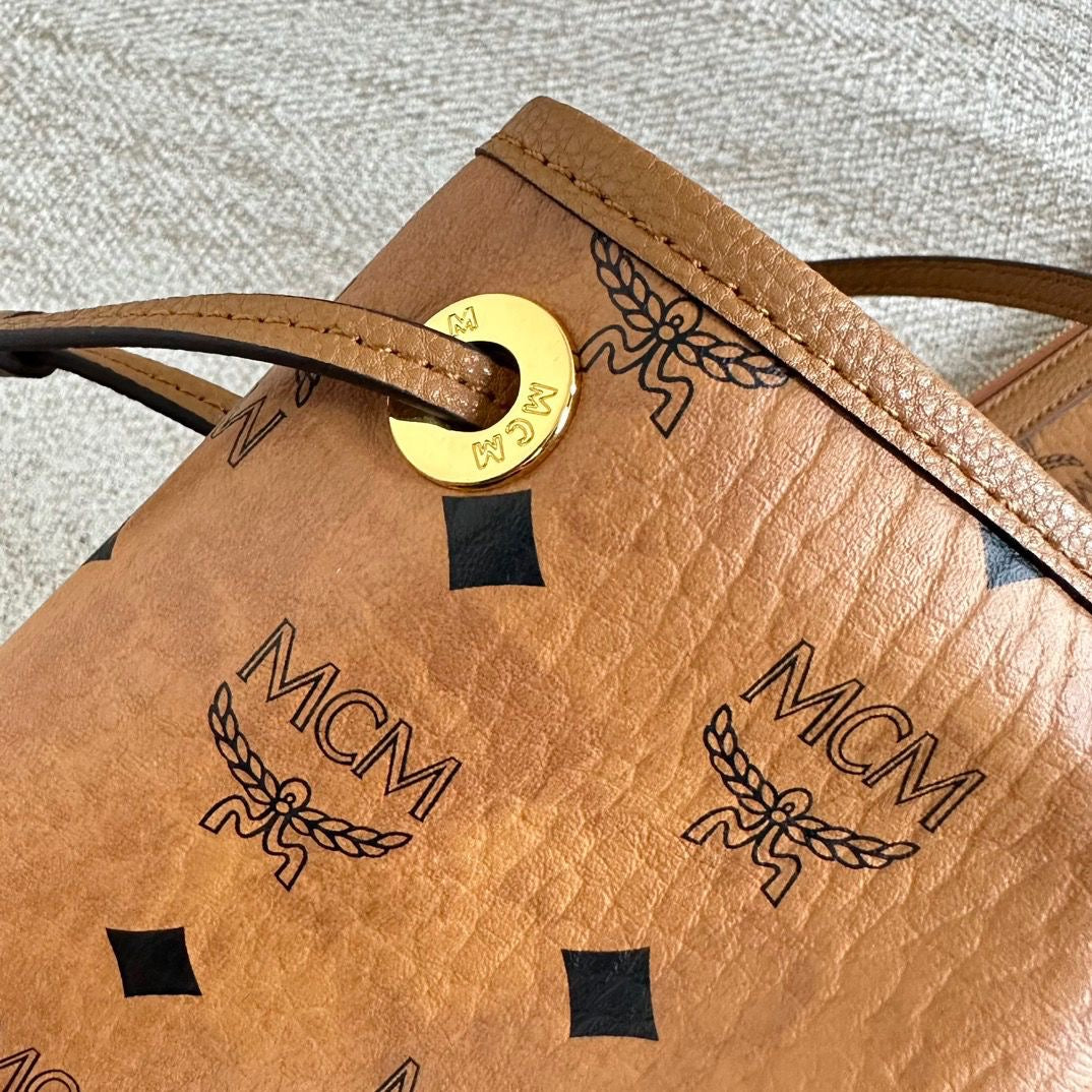 MCM Visetos Medium Shopper Tote Bag
