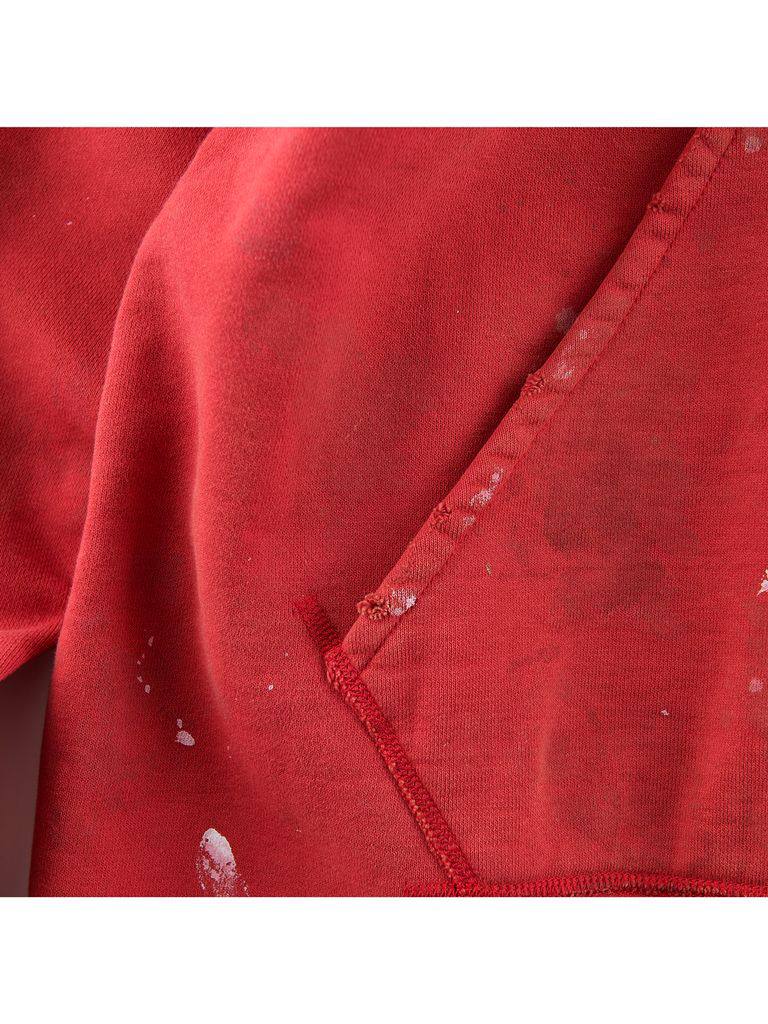 READYMADE x SAINT MICHAEL Red Distressed Hoodie