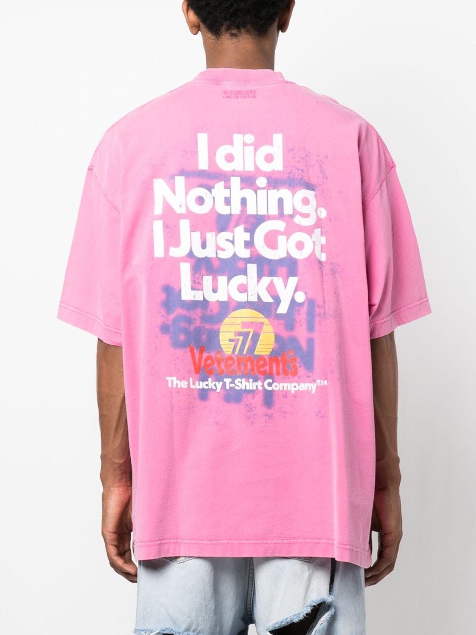 VETEMENTS I Got Lucky Pink T-shirt
