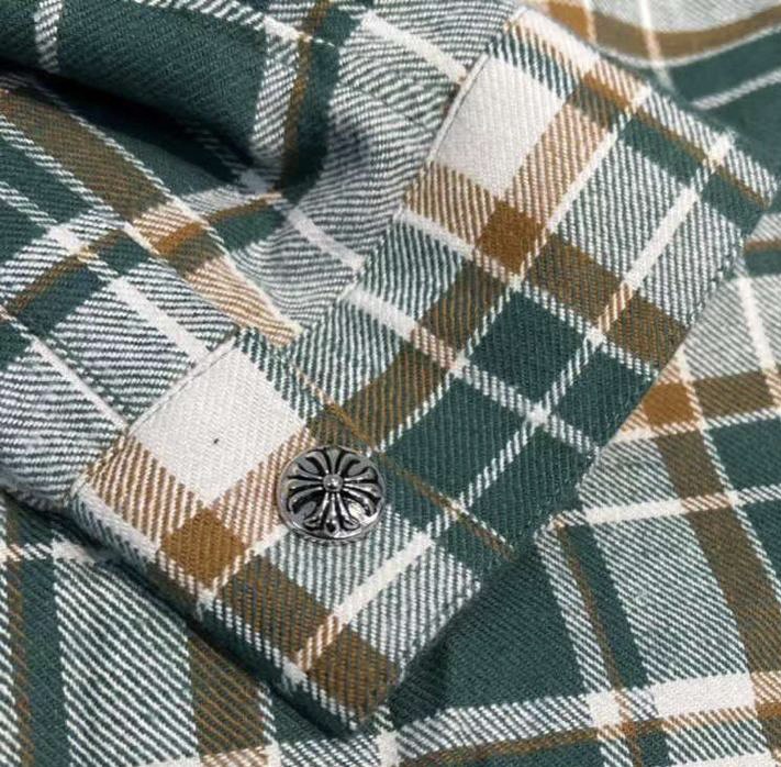 CHROME HEARTS Plaid Flannel Green Shirt