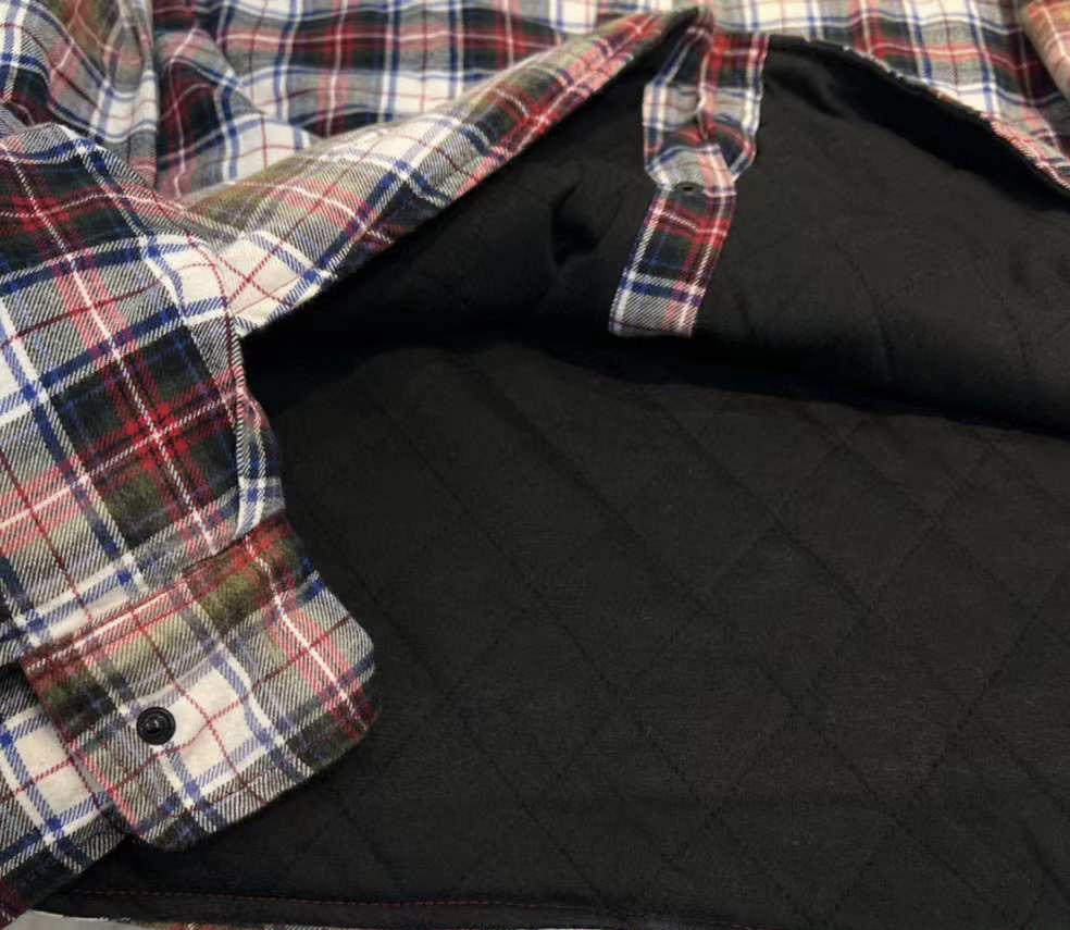 BALENCIAGA Bleached Red Padded Flannel Hood Shirt