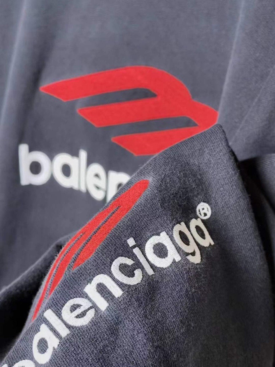 BALENCIAGA 3B Sports Icon Oversized Hoodie In Black/Red/White