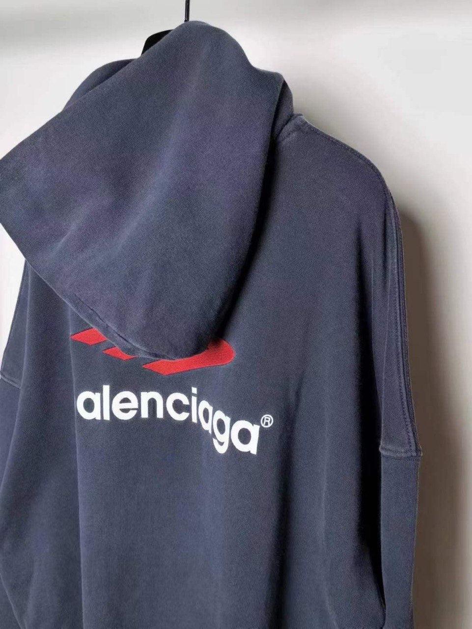 BALENCIAGA 3B Sports Icon Oversized Hoodie In Black/Red/White