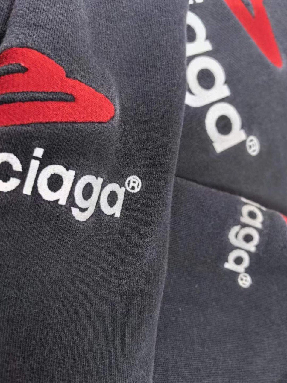 BALENCIAGA 3B Sports Icon Oversized Hoodie In Black/Red/White