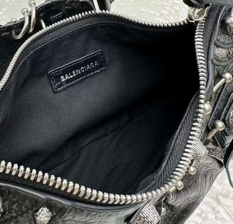 BALENCIAGA LE CAGOLE XS Shoulder Bag With Piercings In Black
