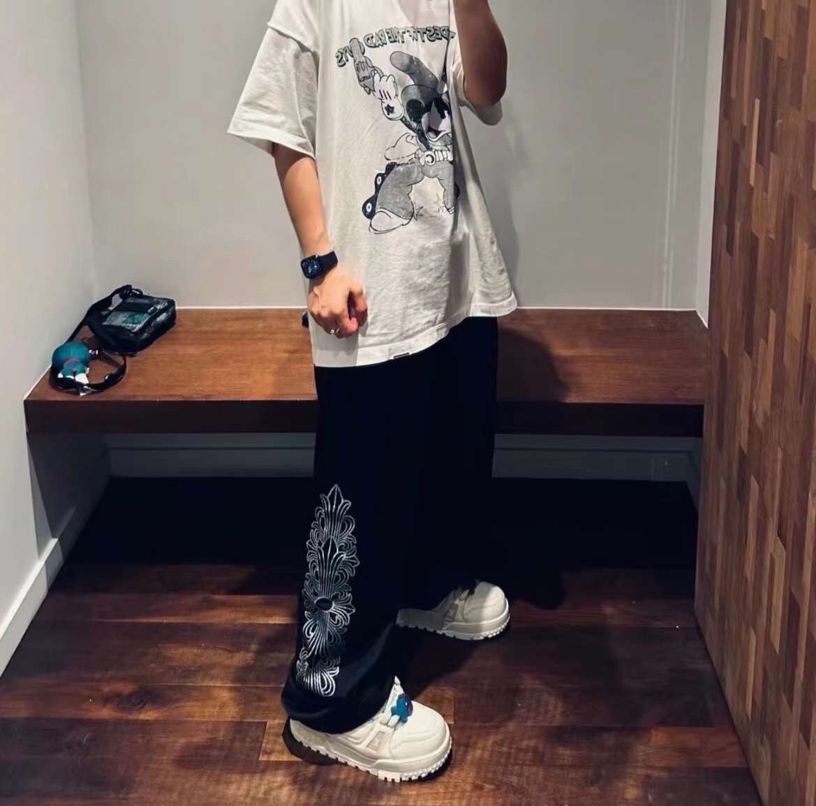 CHROME HEARTS Mesh Jersey Sweatpants Black