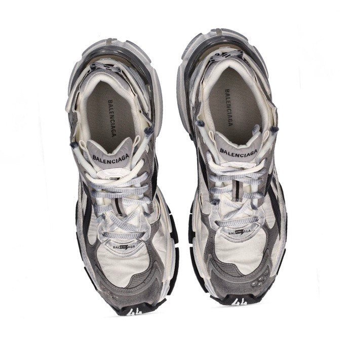 BALENCIAGA White Runner Paneled Sneakers