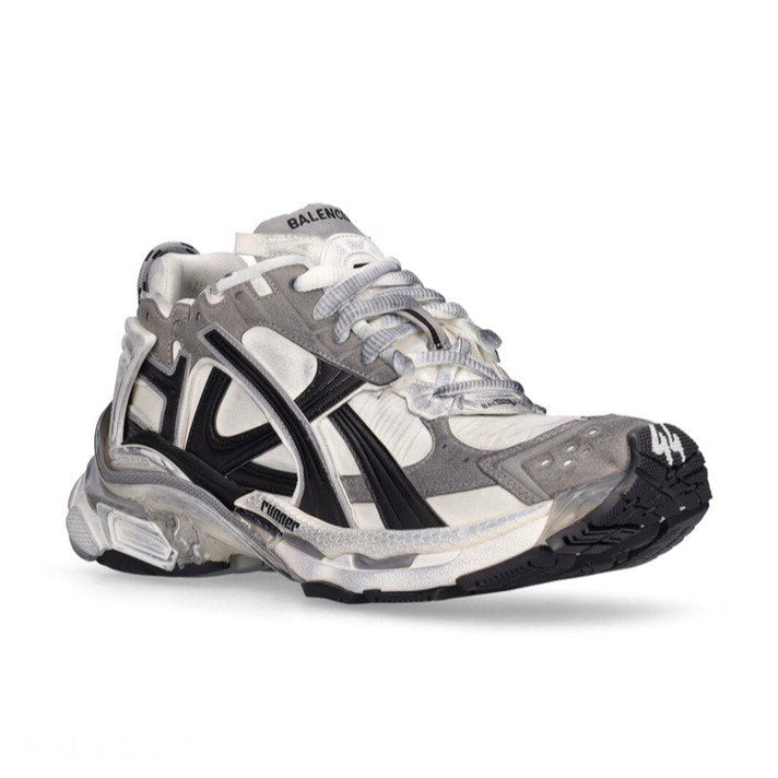 BALENCIAGA White Runner Paneled Sneakers
