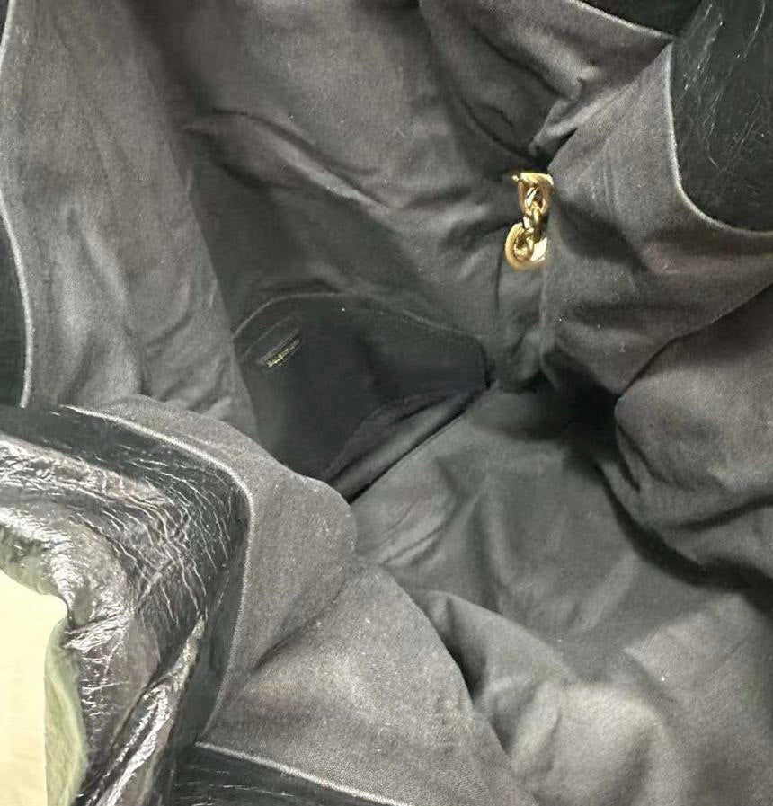 BALENCIAGA Monaco Medium Black Leather Shoulder Bag