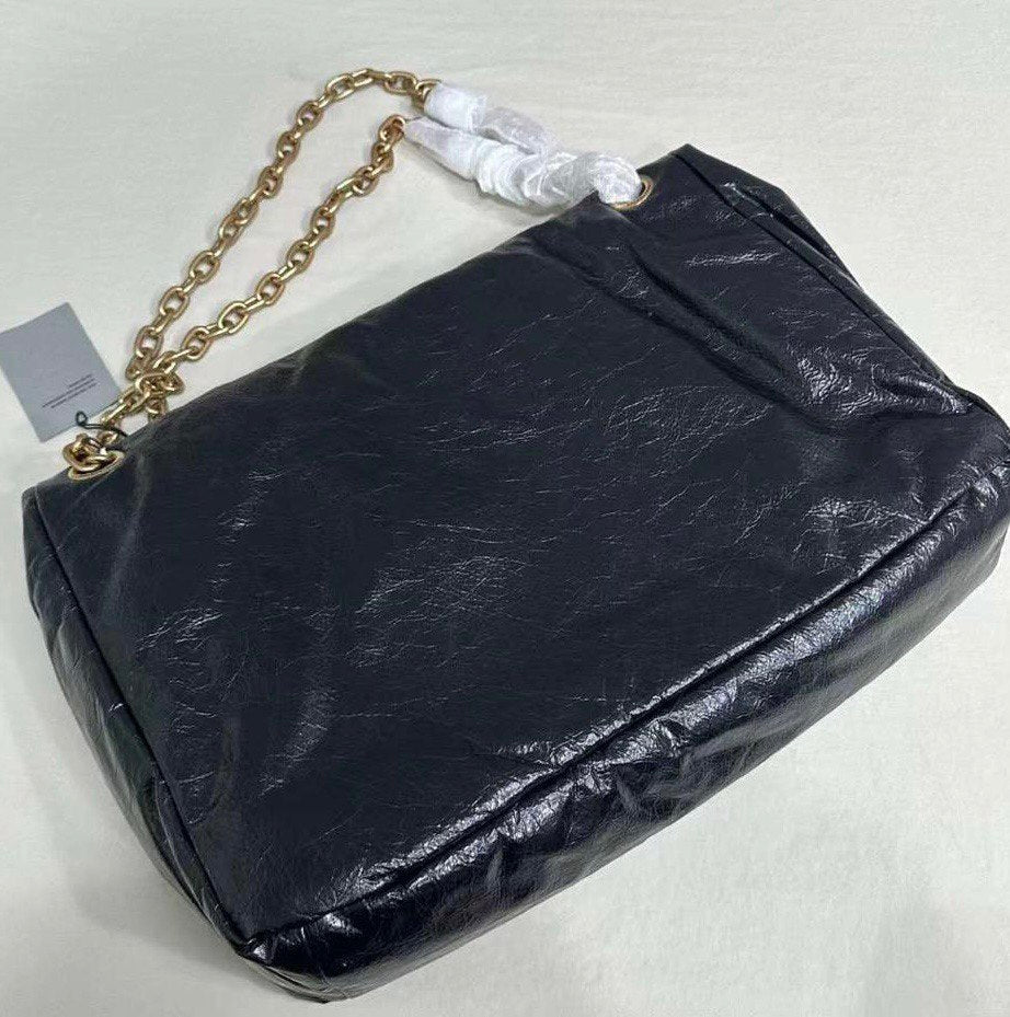 BALENCIAGA Monaco Medium Black Leather Shoulder Bag