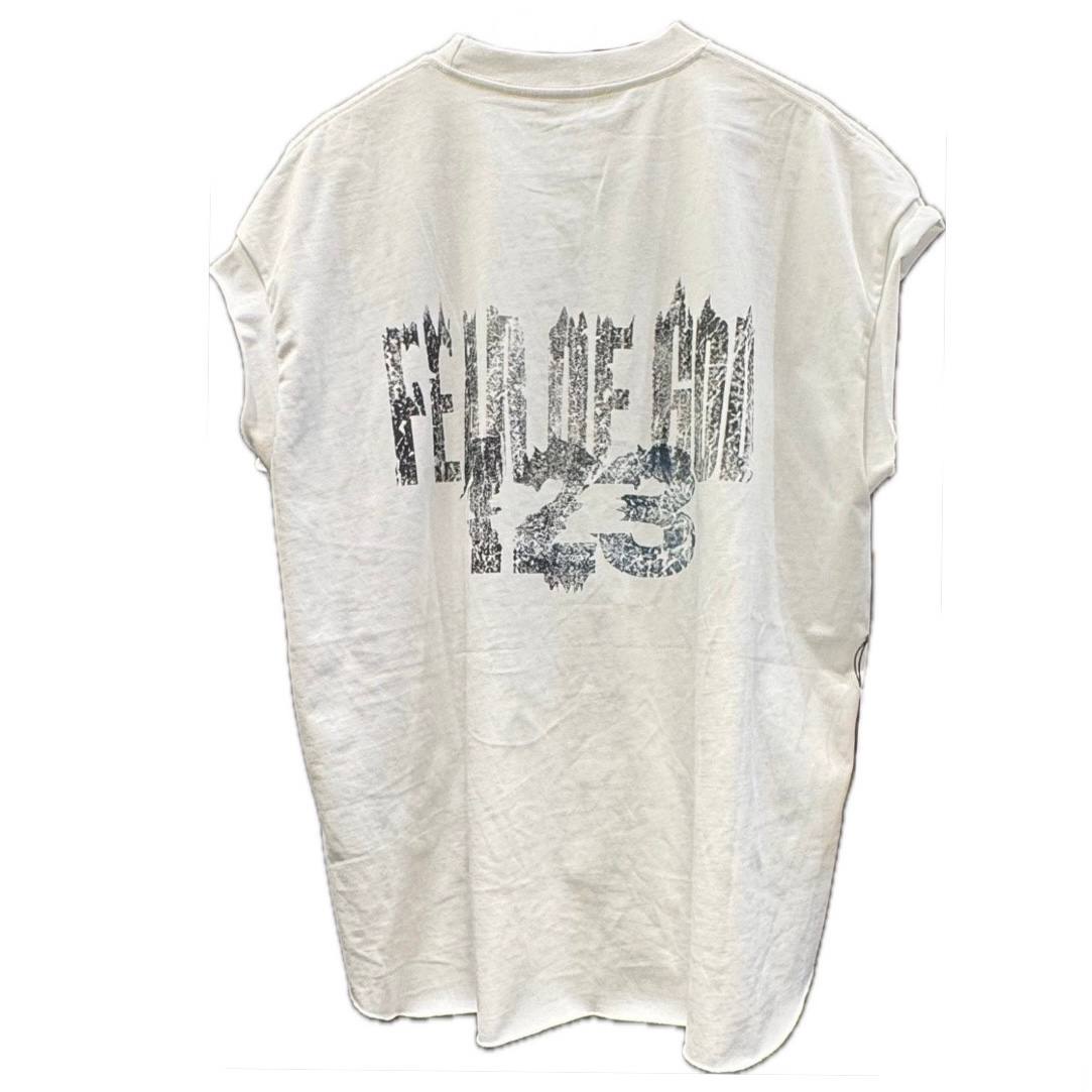 FEAR OF GOD x RRR 123 'INRI' White Cutoff T-shirt