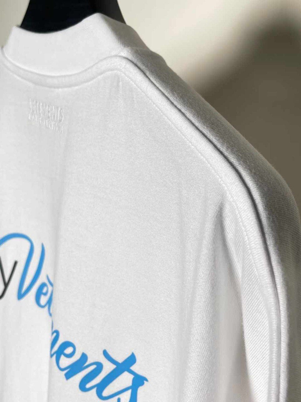 VETEMENTS Oversized Logo Print Cotton Jersey T-Shirt White