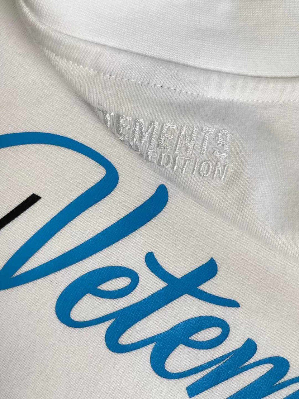 VETEMENTS Oversized Logo Print Cotton Jersey T-Shirt White