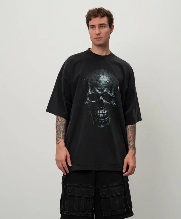 VETEMENTS Oversized  Scull Printed Cotton-Jersey T-Shirt