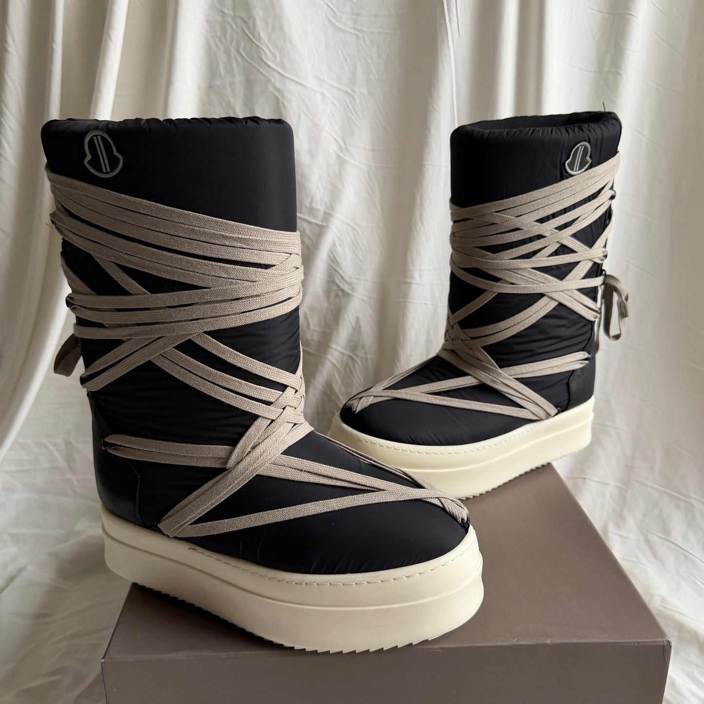 RICK OWENS Black Moncler Edition Big Rocks Boots