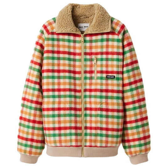 MIU MIU Women’s Fleece-lined Checked Blouson Jacket