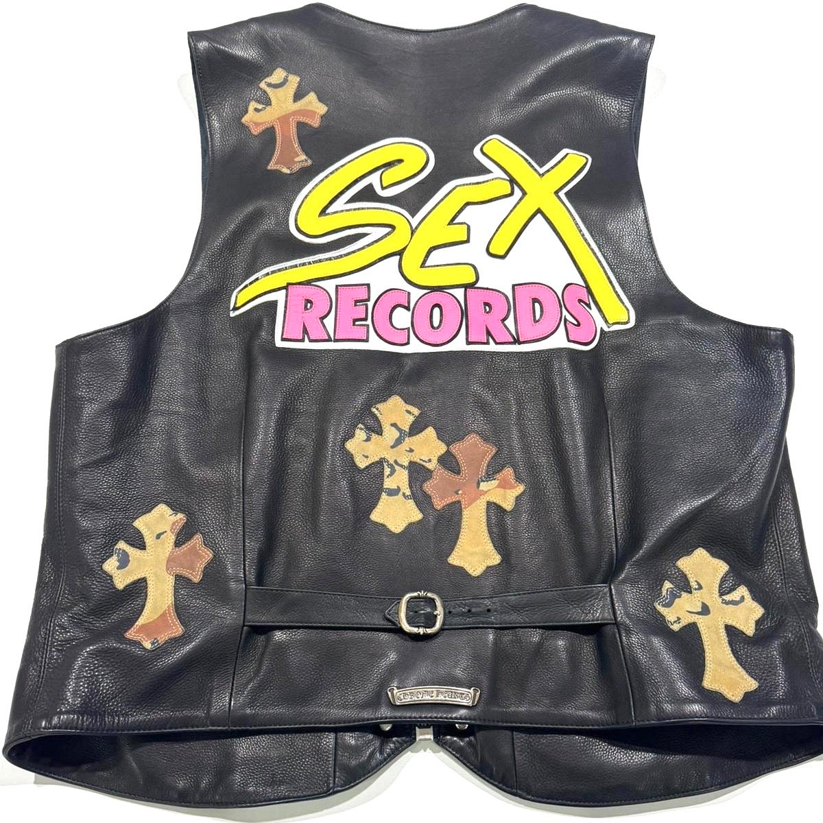 Chrome Hearts Matty Boy Sex Records Leather ZipUp Vest