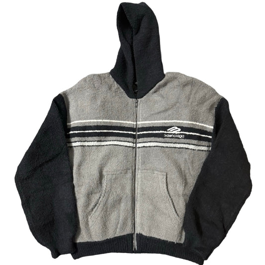 Balenciaga Men's Fluffy Zip-Up Hoodie