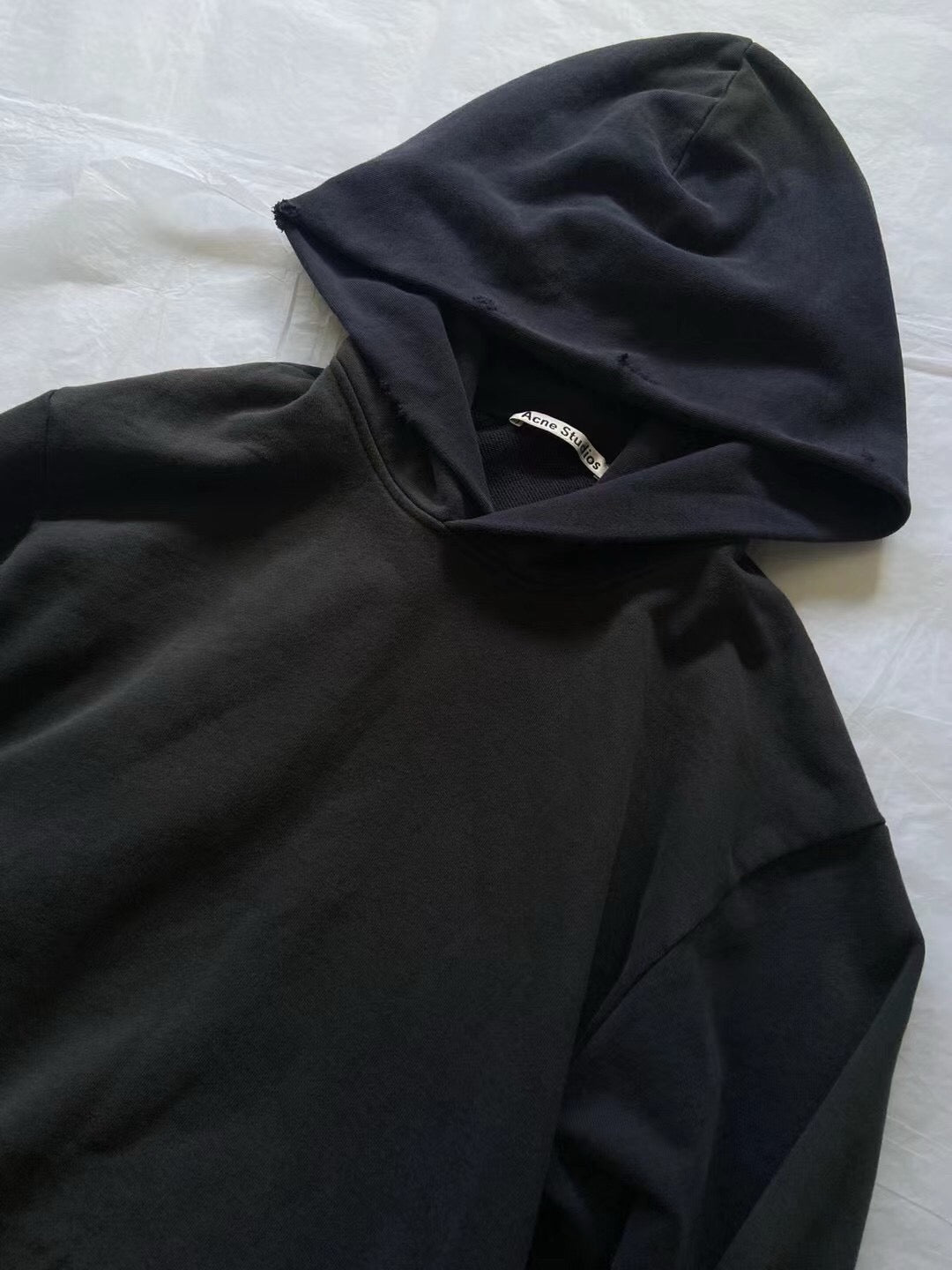 ACNE STUDIOS Stockholm Oversize Distressed Graphic Hoodie In Black