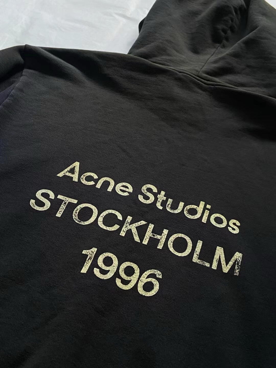 ACNE STUDIOS Stockholm Oversize Distressed Graphic Hoodie In Black