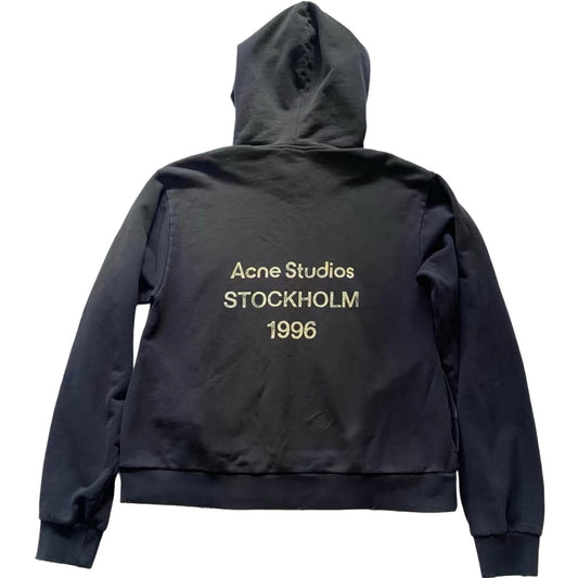 ACNE STUDIOS Stockholm Oversize Distressed Graphic Hoodie In Black