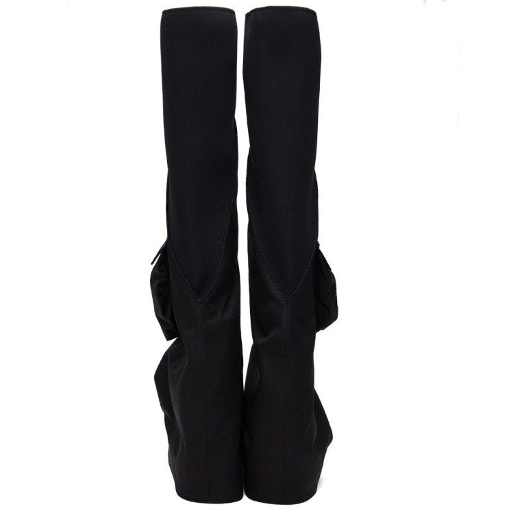 RICK OWENS DRKSHDW Women Cargo Fetish Knee High Boots