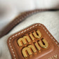 Miu Miu Ivy Canvas and Leather Tote Bag
