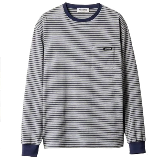MIU MIU Long-Sleeved Jersey T-Shirt