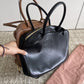 MIU MIU Black Top-Handle Leather Bag