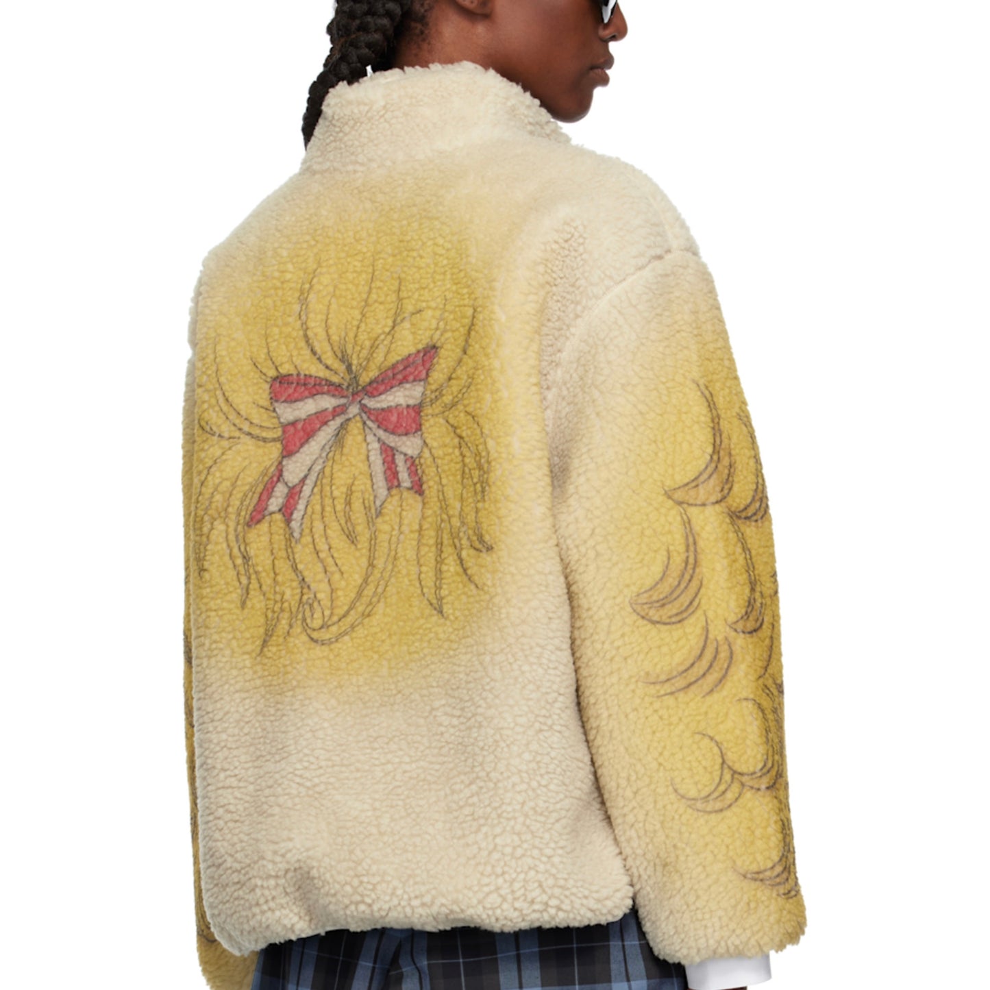 PUSHBUTTON Crying Girl Half Zip Up Sweater