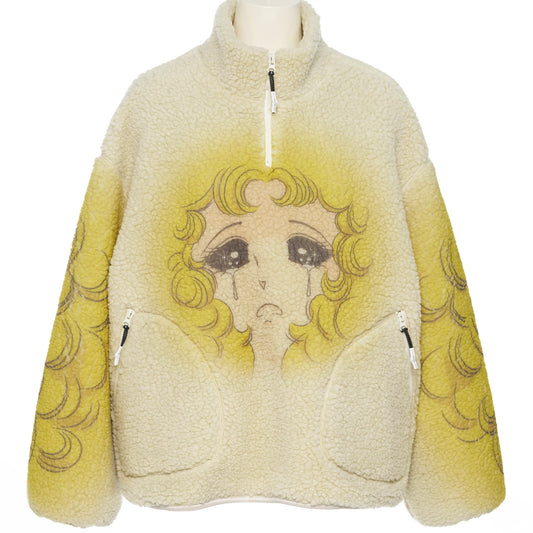 PUSHBUTTON Crying Girl Half Zip Up Sweater