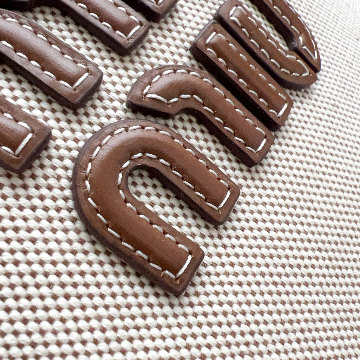 Miu Miu Ivy Canvas and Leather Tote Bag