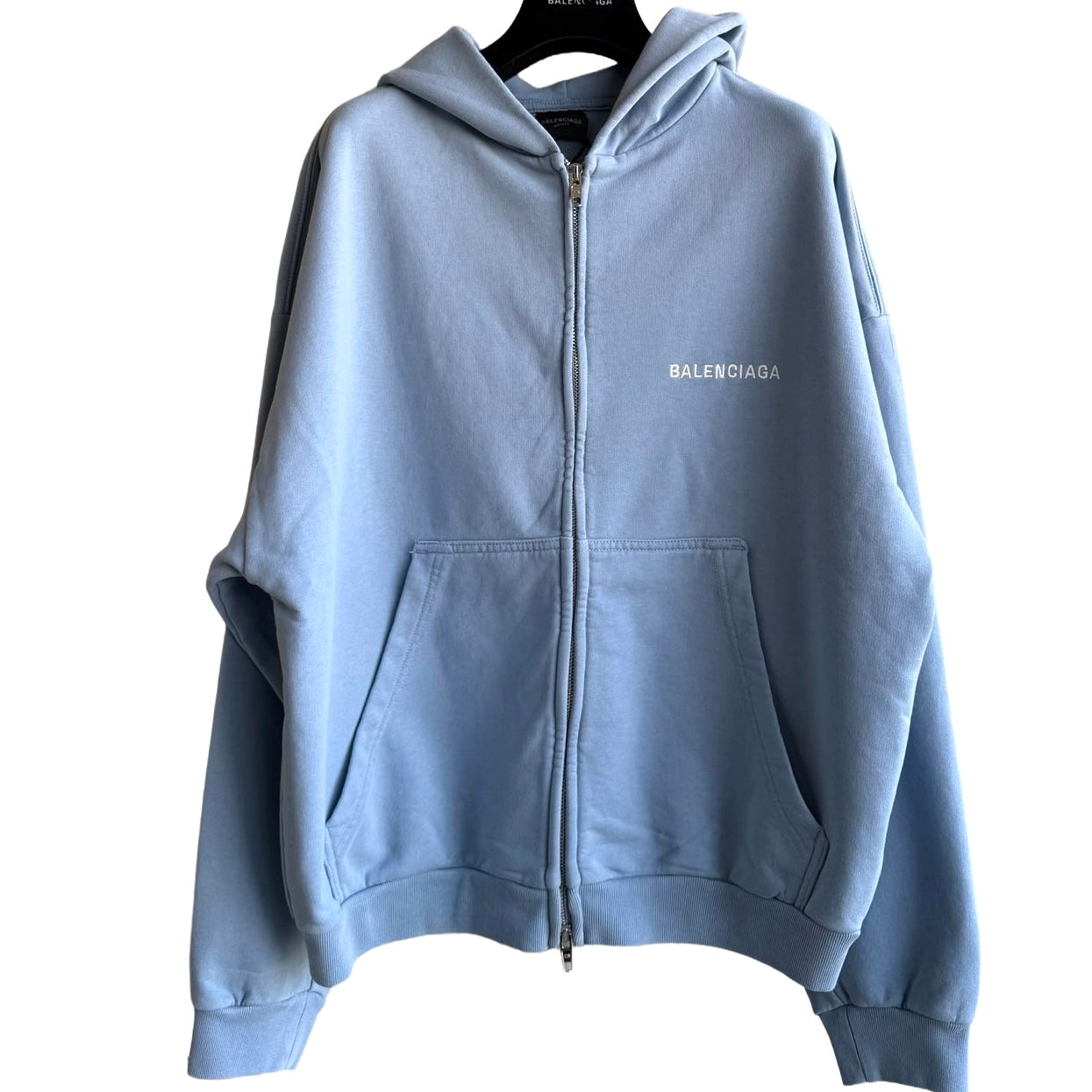 Balenciaga Regular-Fit Zip Hoodie in Blue