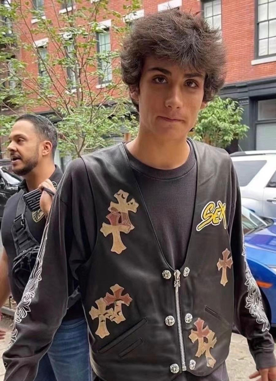 Chrome Hearts Matty Boy Sex Records Leather ZipUp Vest