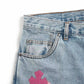 CHROME HEARTS Blue Jeans With Pink Crosses