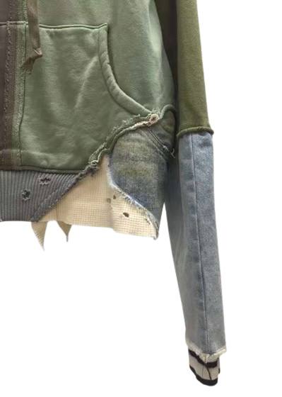 GREG LAUREN Colour-block Panelled Hoodie