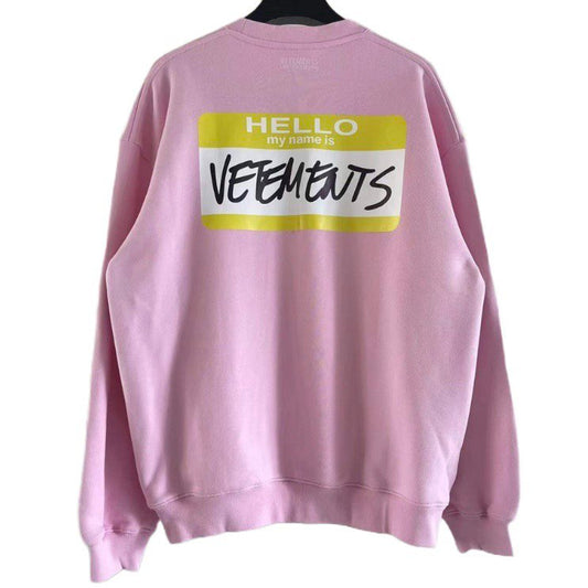 VETEMENTS Logo Print Pink Sweatshirt