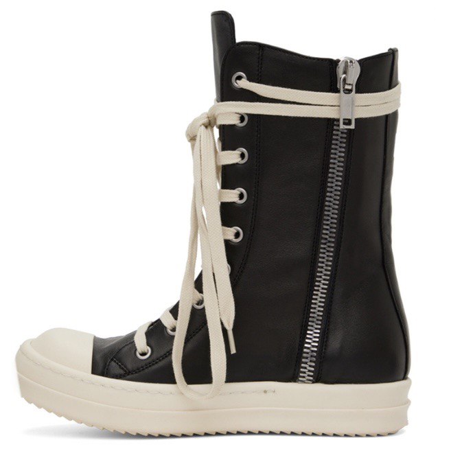 RICK OWENS Black High Pocket Sneakers
