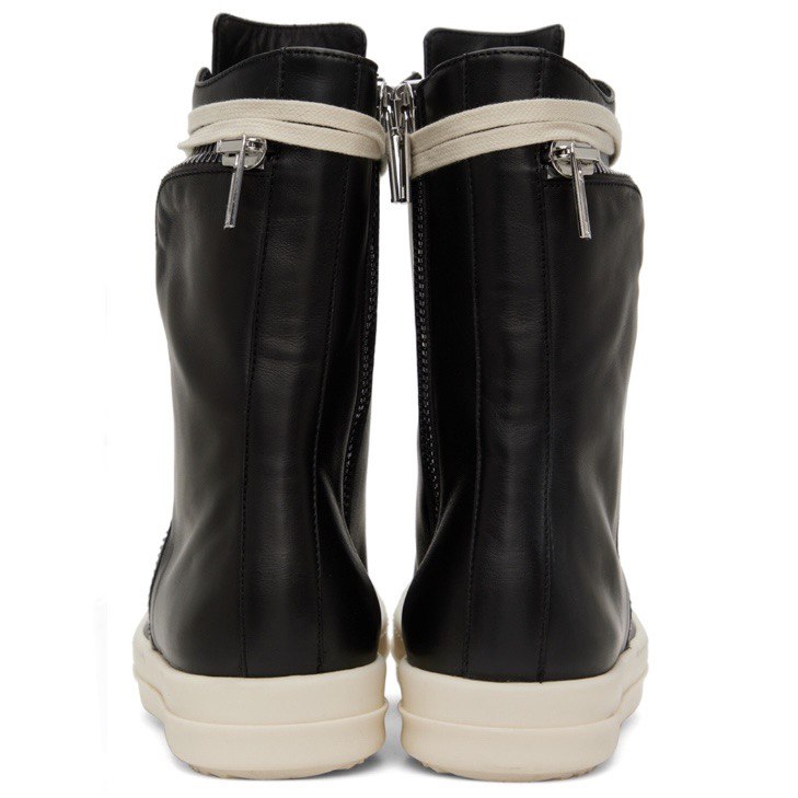 RICK OWENS Black High Pocket Sneakers