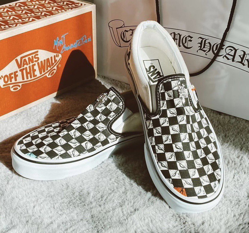 CHROME HEARTS & VANS Matty Boy "99 Eyes" Checkered Slip-On