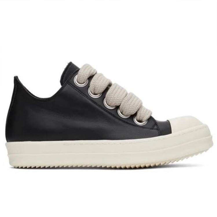 RICK OWENS DRKSHDW Black Jumbo Low Leather Sneakers