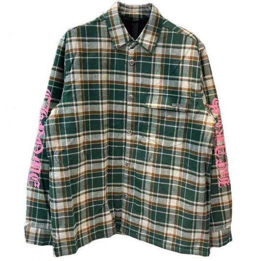 CHROME HEARTS Plaid Flannel Green Shirt
