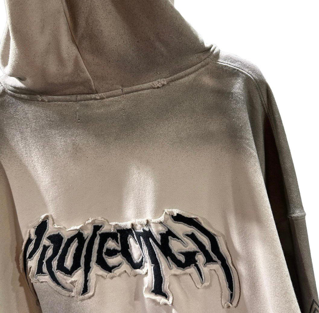 PROJECT G/R Furious Logo Applique Zip Hoodie Gray