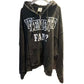 VETEMENTS Fan Deconstructed Zip-Up Hoodie Washed Black