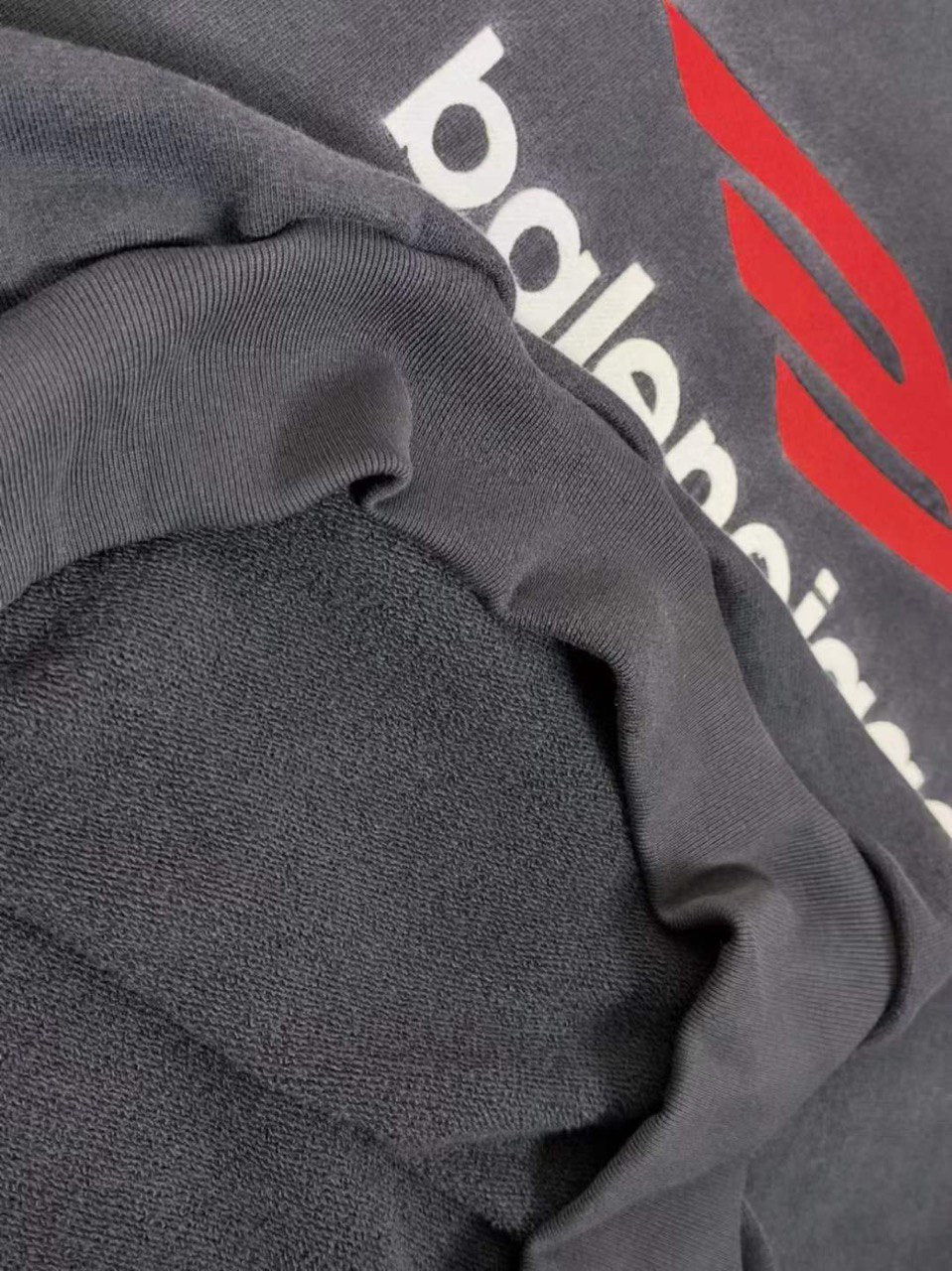 BALENCIAGA 3B Sports Icon Oversized Hoodie In Black/Red/White