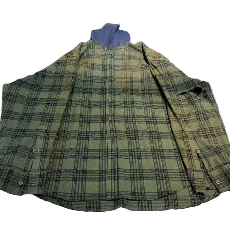 BALENCIAGA  Hooded Distressed Flannel Shirt