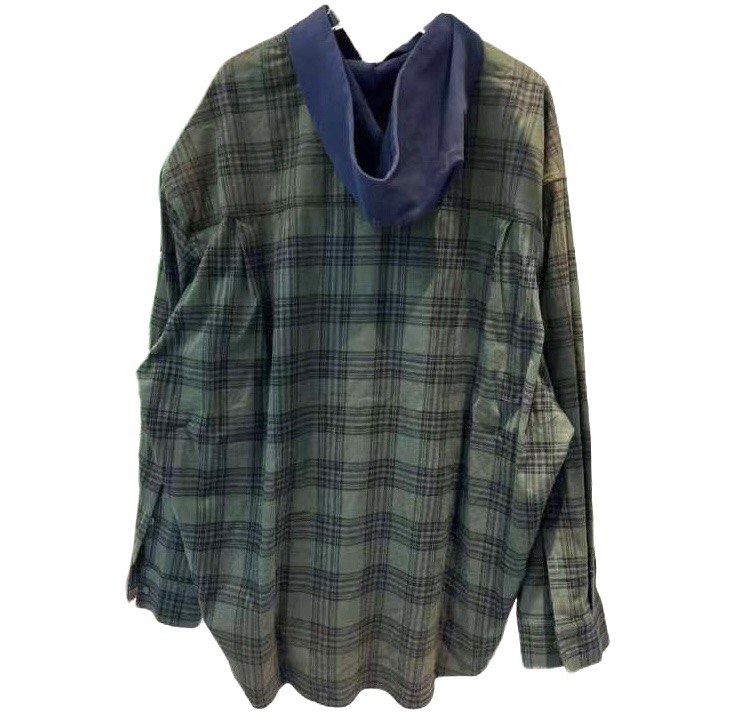 BALENCIAGA  Hooded Distressed Flannel Shirt