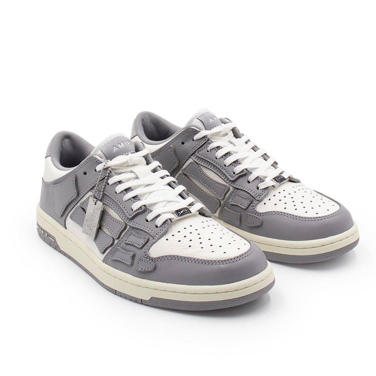 AMIRI  Grey & White Skel Top Low Trainers
